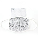Rhinestone Face Mask in Polyester Material, white color, front view