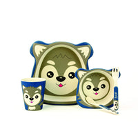 Eco Bamboo Fibre 5-pc. Wolf Kid's Dinnerware Set