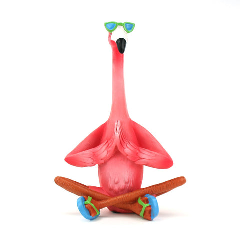 Yoga Pink Flamingo with Sunglasses Figurine