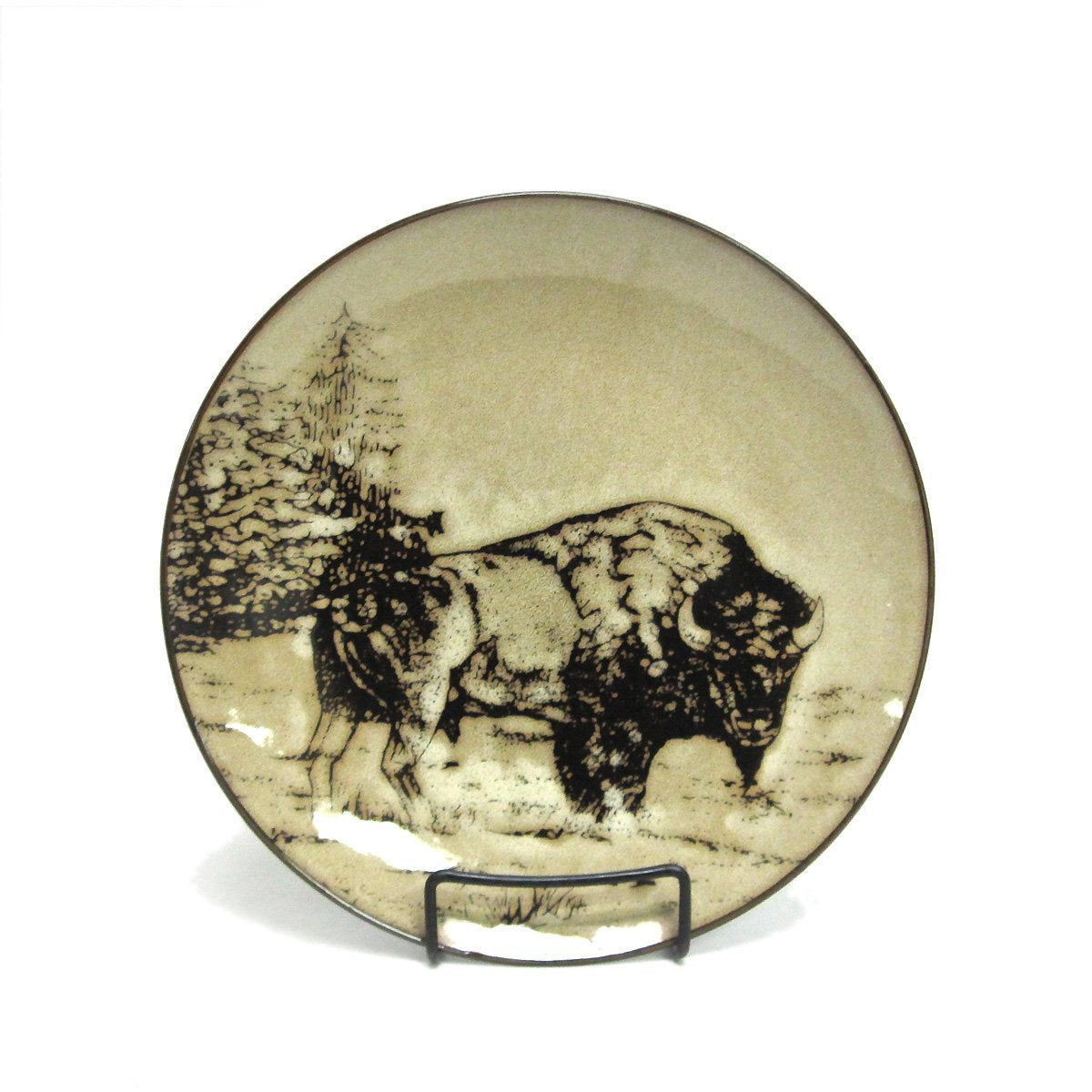 North America Woodlands Bison Stoneware Dinner Plate