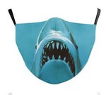 Kids Size Shark Bite Face Mask In Polyester, front view