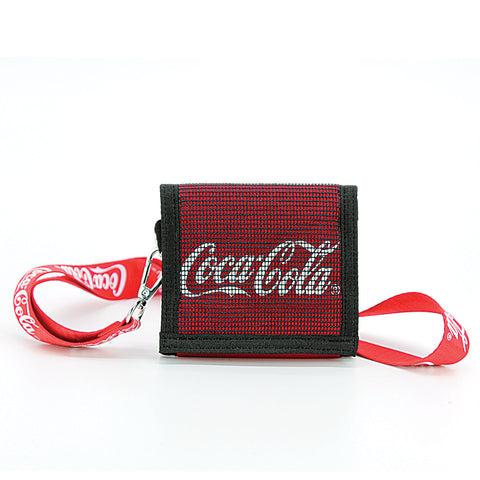 Coca-Cola mesh wallet w/ Strap, front view