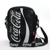 Coca-Cola Vertical Shape Rectangle Shoulder Bag, black color, front view