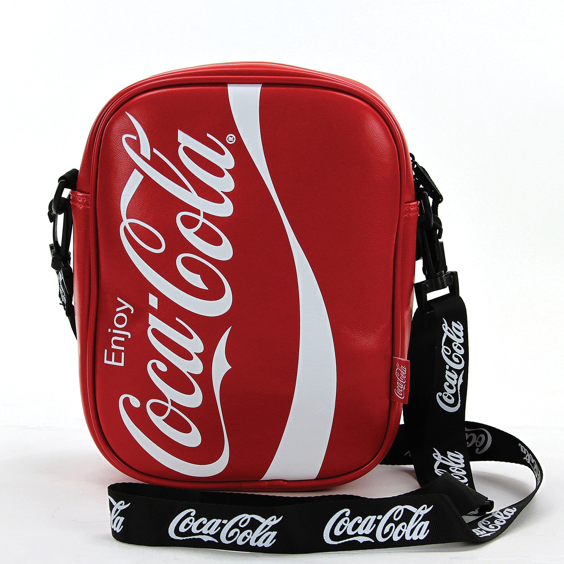 Coca-Cola Vertical Shape Rectangle Shoulder Bag, red color, front view
