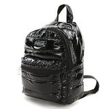 Coca-Cola Puffer Backpack in Nylon, black color, side view