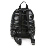 Coca-Cola Puffer Backpack in Nylon, black color, back view
