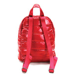 Coca-Cola Puffer Backpack in Nylon, red color, back view