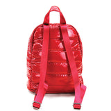 Coca-Cola Puffer Backpack in Nylon, red color, back view