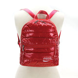 Coca-Cola Puffer Backpack in Nylon, red color, backpack style, front view