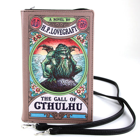 The Call Of Cthulhu Book Clutch Bag In Vinyl, front view