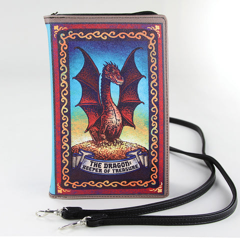 The Dragon Book Clutch Bag In Vinyl, front view