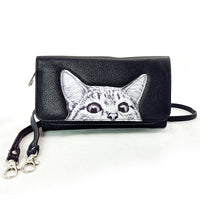 Peeking Cats Wallet in Vinyl Material