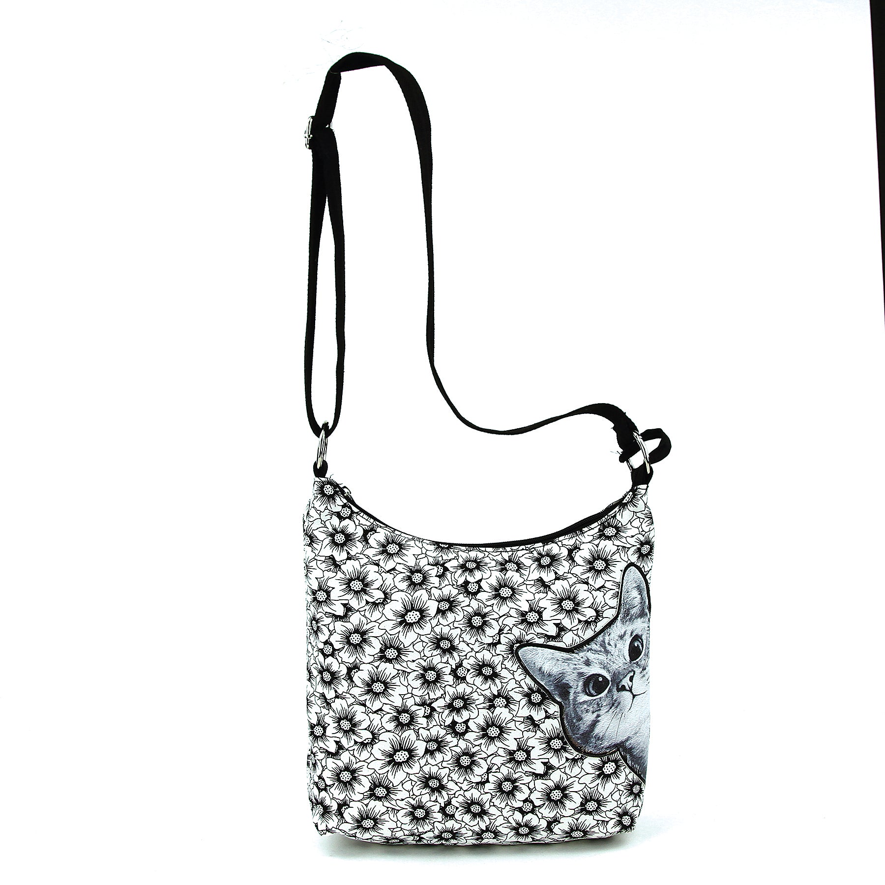 Peeking Cat Messenger in Canvas, front view