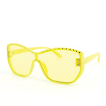 Sunglasses Made with Swarovski Elements, yellow color, front view