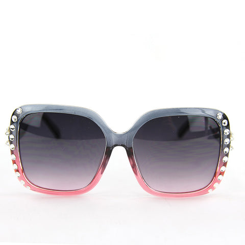 Sunglasses Made with Swarovski Elements, pink color, front view