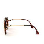 Sunglasses Made with Swarovski Elements, brown color, side view