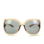 Sunglasses Made with Swarovski Elements, beige color, front view