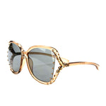 Sunglasses Made with Swarovski Elements, beige color, side view