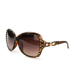 Sunglasses Made with Swarovski Elements, brown color, front view