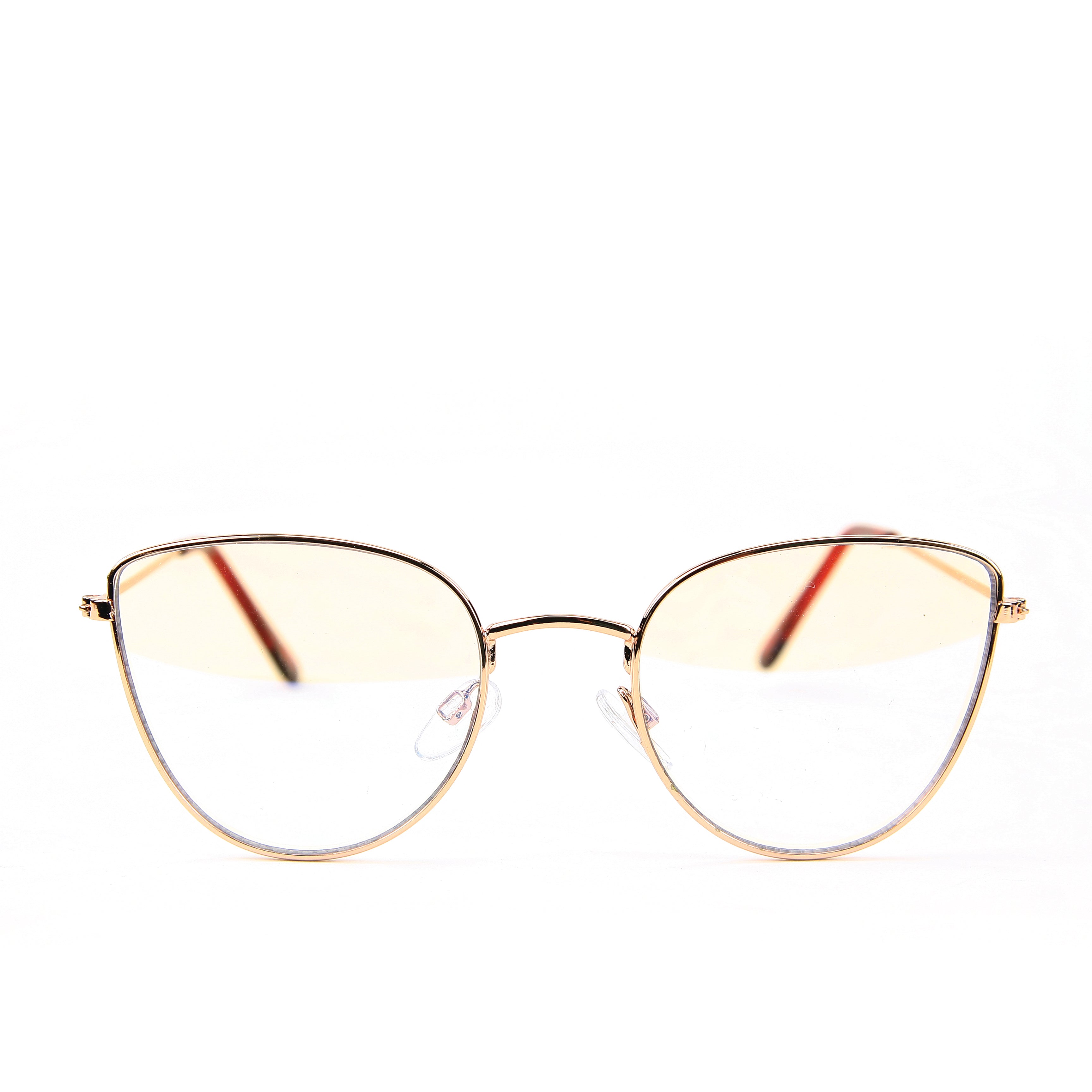 Blue Light Blocking Glasses, gold color, front view