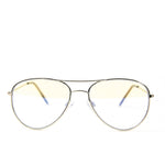 Blue Light Blocking Glasses, silver color, front view