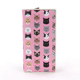 Cat Faces in Pink Wallet front view