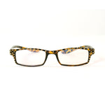 Reading glasses with crystals front view