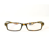 Reading glasses with crystals front view
