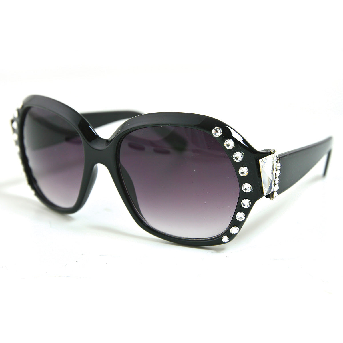 Sunglasses Made with Swarovski Elements, black color, side view