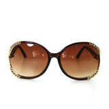Sunglasses Made with Swarovski Elements, brown color, front view