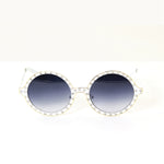 Sunglasses Made with Swarovski Elements, white color, front view
