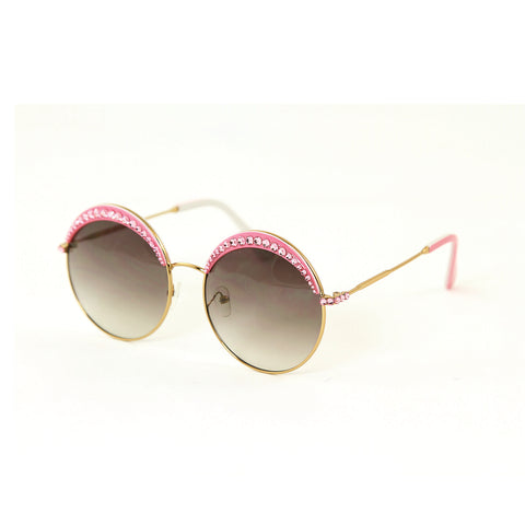 Sunglasses Made with Swarovski Elements, pink color, side view
