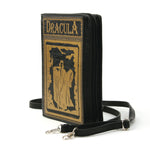 Dracula Book Cross Body Bag in Vinyl, black color, side view