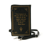 Dracula Book Cross Body Bag in Vinyl, black color, back view